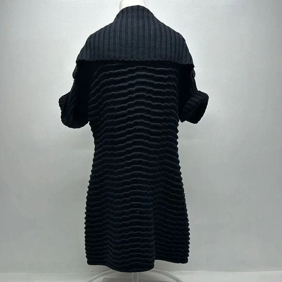 Lafayette 148 Cardigan Sweater Short Sleeve Merino Wool Knit Black Size Medium - Picture 4 of 10